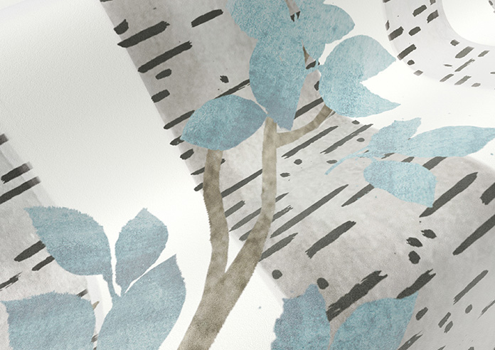 Birch Tree Velvet, Sky Blue - Roman Blind - Image 4
